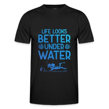 tauchen unter wasser - Männer Funktions-T-Shirt - Schwarz - Vorne - AI Model Male 178 dark (178cm)