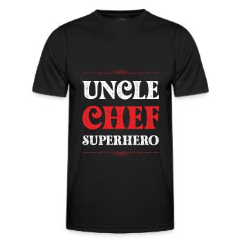Uncle Superhero - Men's Functional T-Shirt - black - Front - AI Model Male 178 dark (178cm)