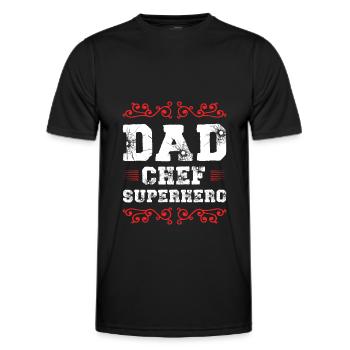 Dad Superhero Dad - Men's Functional T-Shirt - black - Front - AI Model Male 178 dark (178cm)