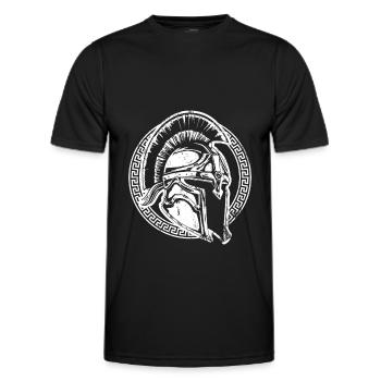 Casque Spartan Symbole Guerrier Gladiateur - T-shirt sport Homme - noir - Devant - AI Model Male 178 dark (178cm)