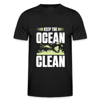 sauber ozean umweltschutz - Männer Funktions-T-Shirt - Schwarz - Vorne - AI Model Male 178 dark (178cm)