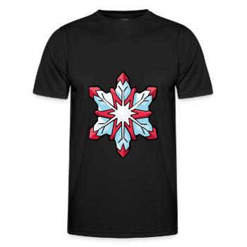 Flocon De Neige, Hiver, Neige - T-shirt sport Homme - noir - Devant - AI Model Male 178 dark (178cm)