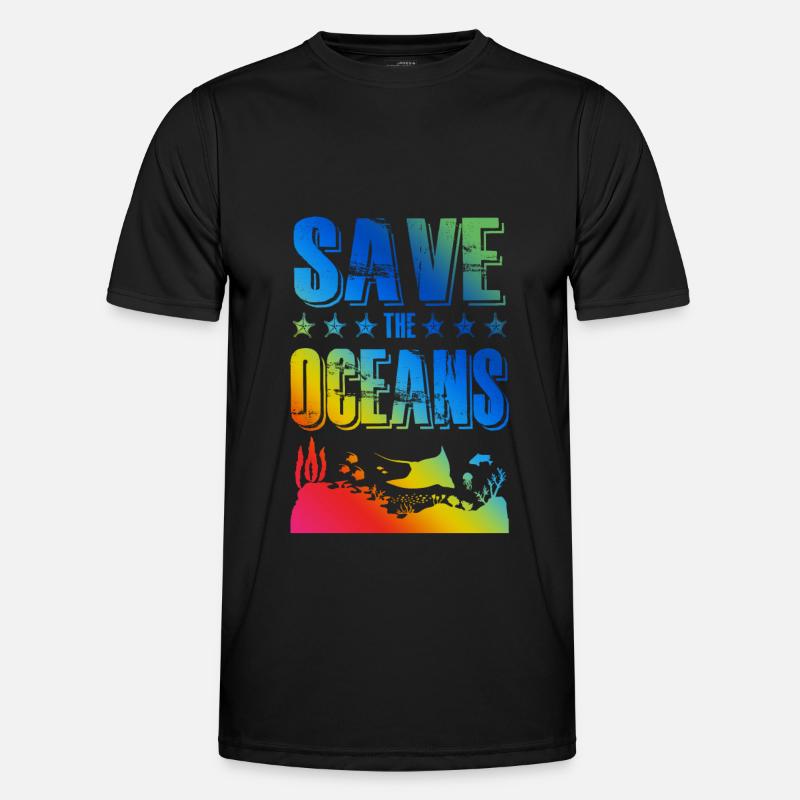save the ocean Männer Funktions-T-Shirt