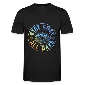 Winter Kalt Cozy - Männer Funktions-T-Shirt - Schwarz - Vorne - AI Model Male 178 dark (178cm)