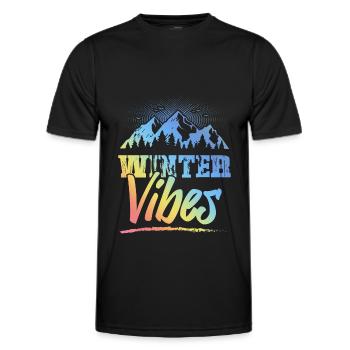 Ambiance hivernale - T-shirt sport Homme - noir - Devant - AI Model Male 178 dark (178cm)