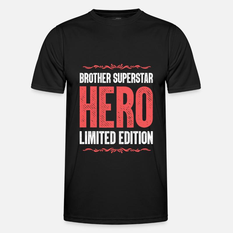 Bester Bruder Held Spruch - Männer Funktions-T-Shirt - Schwarz