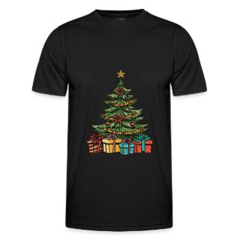 Tanne Xmas Weihnachten - Männer Funktions-T-Shirt - Schwarz - Vorne - AI Model Male 178 dark (178cm)