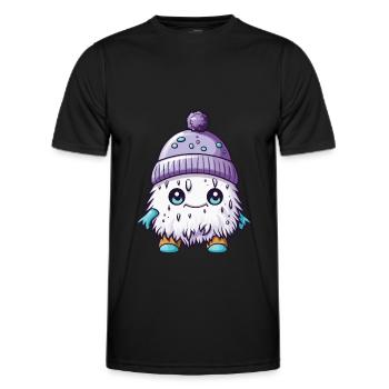 Winter Eskimo Comic Winterlich - Men's Functional T-Shirt - black - Front - AI Model Male 178 dark (178cm)