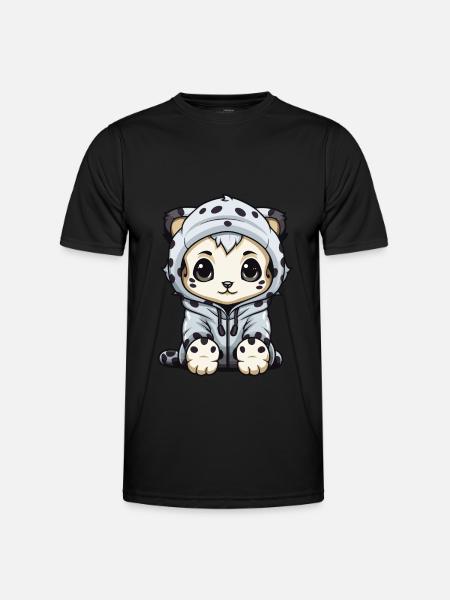 Schneeleopard Winter leopard Tier - Männer Funktions-T-Shirt - Schwarz