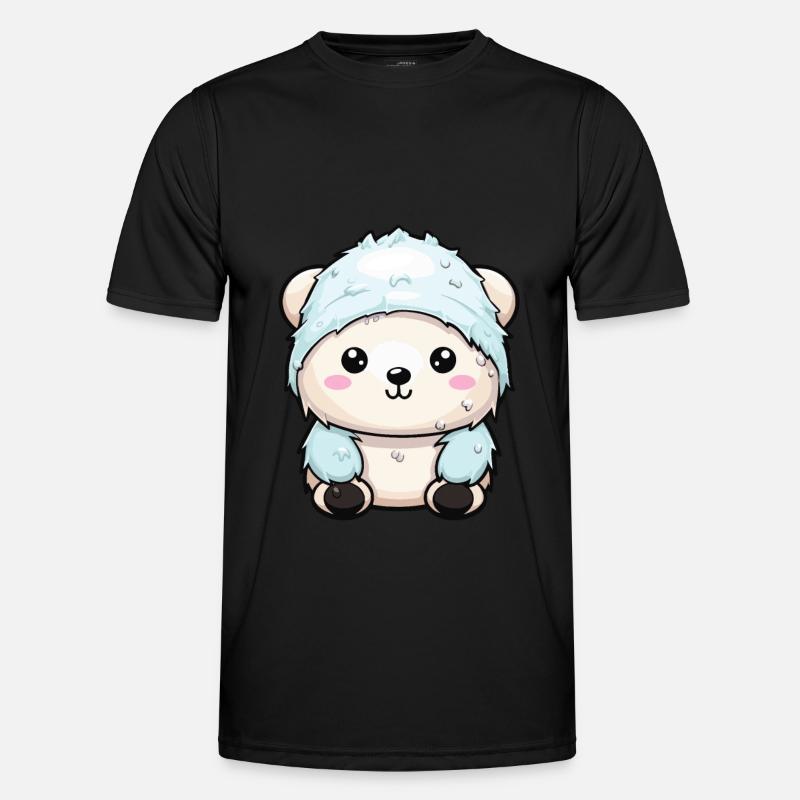 Eisbär Winter Polar Bär Tier Comic - Männer Funktions-T-Shirt - Schwarz