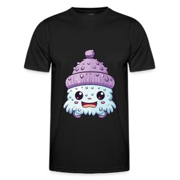 Winter Eskimo Comic Winterlich - Men's Functional T-Shirt - black - Front - AI Model Male 178 dark (178cm)