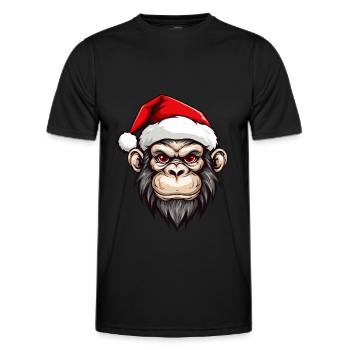 Tête de singe Noël Noël - T-shirt sport Homme - noir - Devant - AI Model Male 178 dark (178cm)