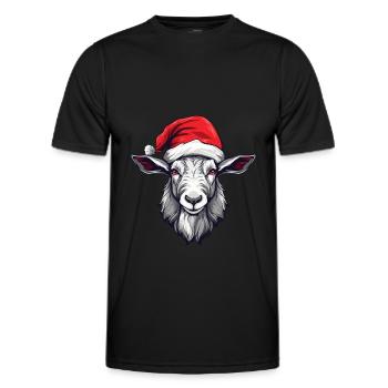 Ziege Weihnachten Tier Kopf - Männer Funktions-T-Shirt - Schwarz - Vorne - AI Model Male 178 dark (178cm)