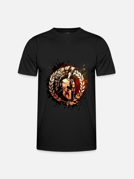 Spartan Helmet Workout Gladiator Gym - Funkcjonalna koszulka męska - czarny