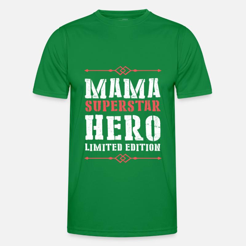 Beste Mama Held Spruch Männer Funktions-T-Shirt