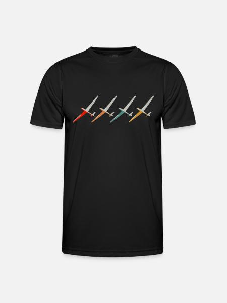 Segelfieger vintage glider pilot glider - Men's Functional T-Shirt - black