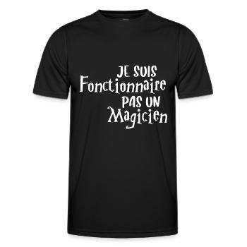 Fonctionnaire Humoristique Fonctionnaire - T-shirt sport Homme - noir - Devant - AI Model Male 178 dark (178cm)