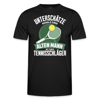 Tennisspieler Geschenk Tennisschläger Tennis-Match - Männer Funktions-T-Shirt - Schwarz - Vorne - AI Model Male 178 dark (178cm)