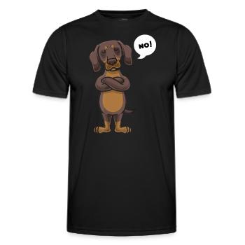Teckel drôle Chien têtu - T-shirt sport Homme - noir - Devant - AI Model Male 178 dark (178cm)