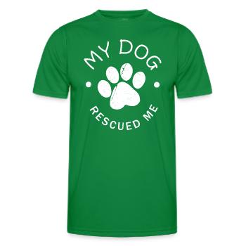 Rettungshund Geschenk Mein Hund hat mich gerettet - Männer Funktions-T-Shirt - Kelly Green - Vorne - AI Model Male 178 dark (178cm)