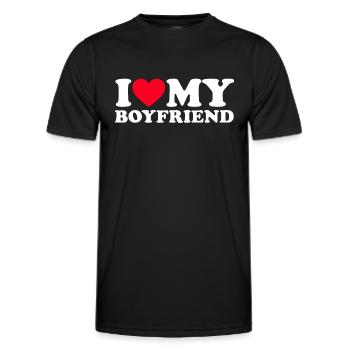 J’aime ma chemise de petit ami Je coeur mon petit ami Shi - T-shirt sport Homme - noir - Devant - AI Model Male 178 dark (178cm)