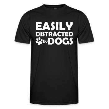 Leicht von Hunden abgelenkt - Männer Funktions-T-Shirt - Schwarz - Vorne - AI Model Male 178 dark (178cm)
