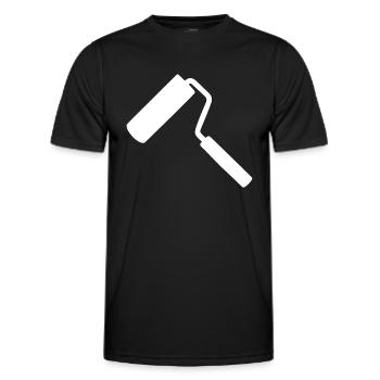 Rouleau de peintre - T-shirt sport Homme - noir - Devant - AI Model Male 178 dark (178cm)