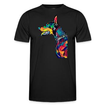 Dobermann - Männer Funktions-T-Shirt - Schwarz - Vorne - AI Model Male 178 dark (178cm)