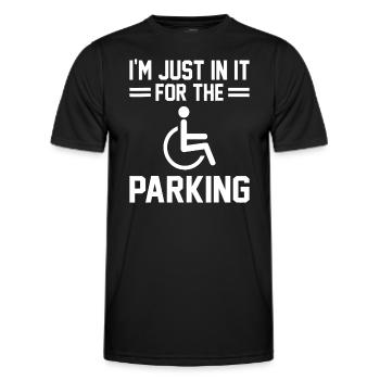 Just In For Parking Funny Amputee Prosthetic Surge - T-shirt sport Homme - noir - Devant - AI Model Male 178 dark (178cm)