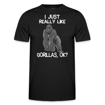 J’aime vraiment Gorillas Funny Gorilla Lover - T-shirt sport Homme - noir - Devant - AI Model Male 178 dark (178cm)