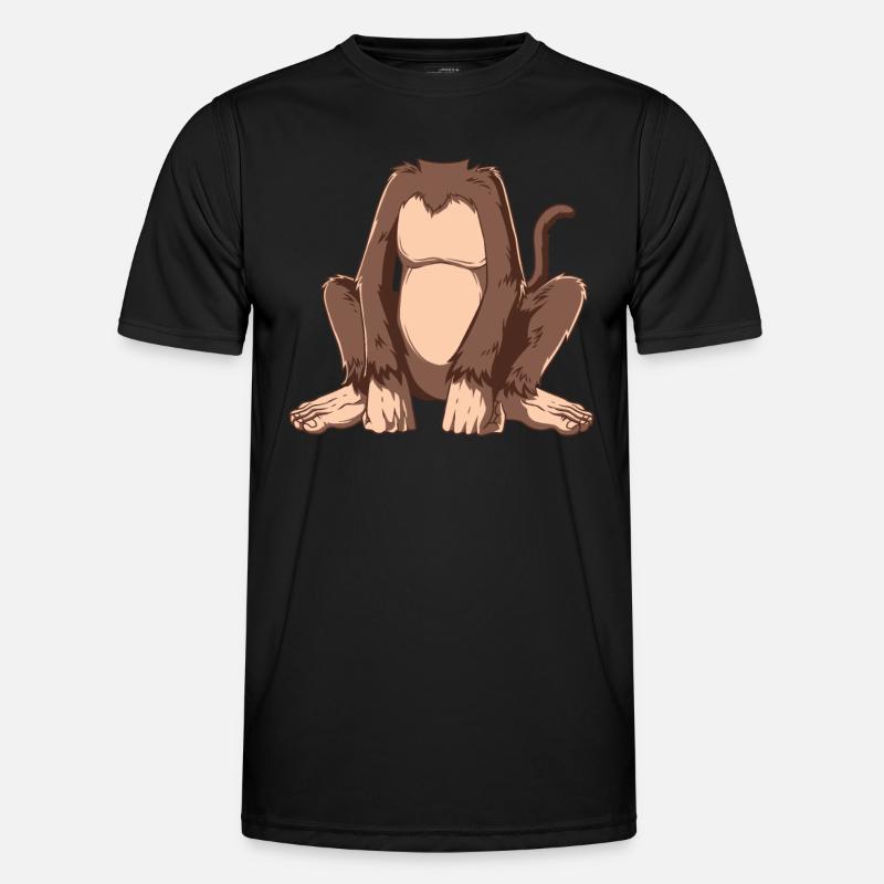 Easy Monkey Kostüm Affe Körper Kopflos Affe Co Männer Funktions-T-Shirt