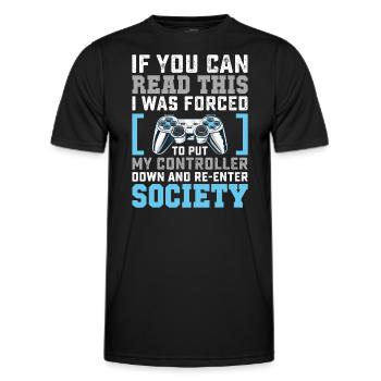 Poser la manette vers le bas Réintégrer la société Joueur drôle - T-shirt sport Homme - noir - Devant - AI Model Male 178 dark (178cm)