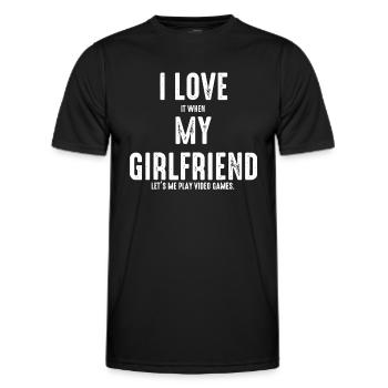 I Love my Girlfriend National Video Games Day - Men's Functional T-Shirt - black - Front - AI Model Male 178 dark (178cm)