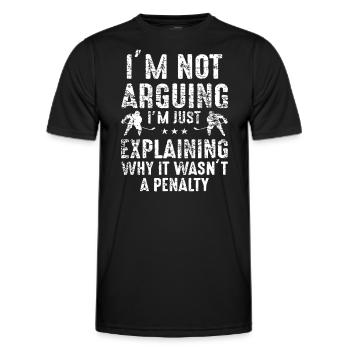 Ich argumentiere nicht, sondern erkläre nur, warum Elfmeterhockey - Männer Funktions-T-Shirt - Schwarz - Vorne - AI Model Male 178 dark (178cm)