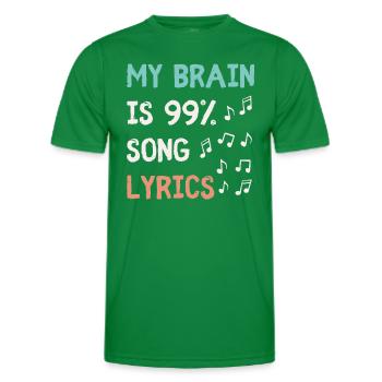 Mein Gehirn ist zu 99,9 Prozent Songtexte lustige Musik L - Männer Funktions-T-Shirt - Kelly Green - Vorne - AI Model Male 178 dark (178cm)