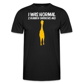 Lustige Gummi Huhn Geschenk Männer Frauen Gummi Huhn - Männer Funktions-T-Shirt - Schwarz - Vorne - AI Model Male 178 dark (178cm)