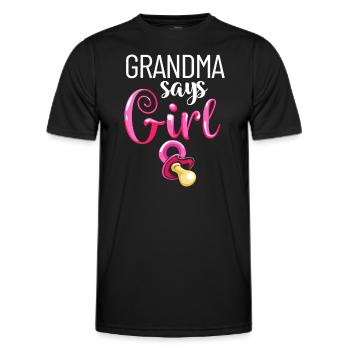 Sexe révélé Grand-mère dit fille future grand-mère - T-shirt sport Homme - noir - Devant - AI Model Male 178 dark (178cm)