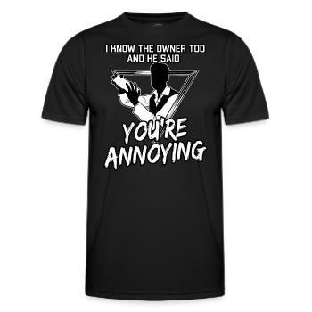 Mixologist I Know The Owner Too for Mendrink mixin - Men's Functional T-Shirt - black - Front - AI Model Male 178 dark (178cm)