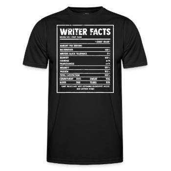 Writer Nutrition Facts Famous Novel Author Graphic - Men's Functional T-Shirt - black - Front - AI Model Male 178 dark (178cm)