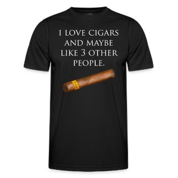 Ich liebe Zigarren & vielleicht 3 andere Leutealedrinkginteq - Männer Funktions-T-Shirt - Schwarz - Vorne - AI Model Male 178 dark (178cm)