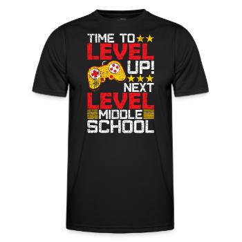 Zeit, um den Abschluss von Mittelschul-Videospielern zu verbessern - Männer Funktions-T-Shirt - Schwarz - Vorne - AI Model Male 178 dark (178cm)