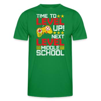 Zeit, um den Abschluss von Mittelschul-Videospielern zu verbessern - Männer Funktions-T-Shirt - Kelly Green - Vorne - AI Model Male 178 dark (178cm)