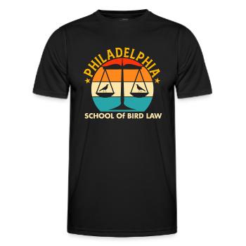 Vintage Retro Sonnenuntergang Philadelphia Vogelschule L - Männer Funktions-T-Shirt - Schwarz - Vorne - AI Model Male 178 dark (178cm)