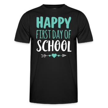 Joyeux premier jour d’école T-shirt enseignant élève - T-shirt sport Homme - noir - Devant - AI Model Male 178 dark (178cm)