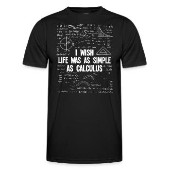 I Wish Life Was As Simple As Calculus Funny Math L - Men's Functional T-Shirt - black - Front - AI Model Male 178 dark (178cm)