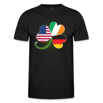 American German And Irish Roots DNA - Men's Functional T-Shirt - black - Front - AI Model Male 178 dark (178cm)