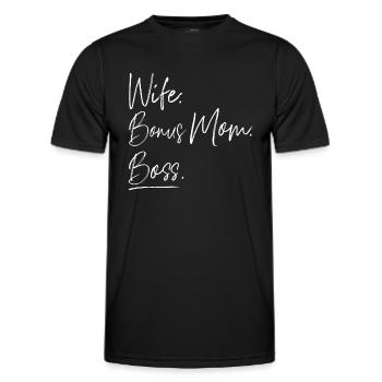 Femme Bonus Maman Boss - T-shirt sport Homme - noir - Devant - AI Model Male 178 dark (178cm)