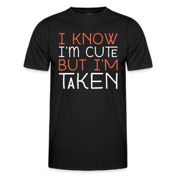 Tut mir leid, ich bin genommen Freund Freundin genommen Paare - Männer Funktions-T-Shirt - Schwarz - Vorne - AI Model Male 178 dark (178cm)