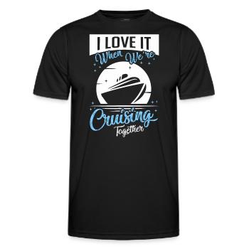 Couple assorti Croisière Vacances Bateau de croisière Cadeau - T-shirt sport Homme - noir - Devant - AI Model Male 178 dark (178cm)