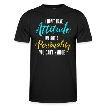 Je n’ai pas d’attitude J’ai une personnalité Vous C - T-shirt sport Homme - noir - Devant - AI Model Male 178 dark (178cm)